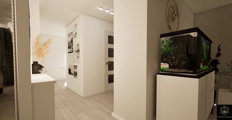 przedpokój z dużym obrazem, nowoczesny,